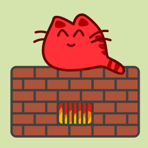 a cat warming up
